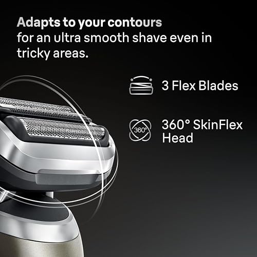 Braun Series 7 Electric Shaver for Men, Wet & Dry Shave, Waterproof Foil Shaver with Beard Trimmer & Body Groomer, Clean & Charge SmartCare Center, Engineered in Germany, Gold, 72-C7650cc - 2