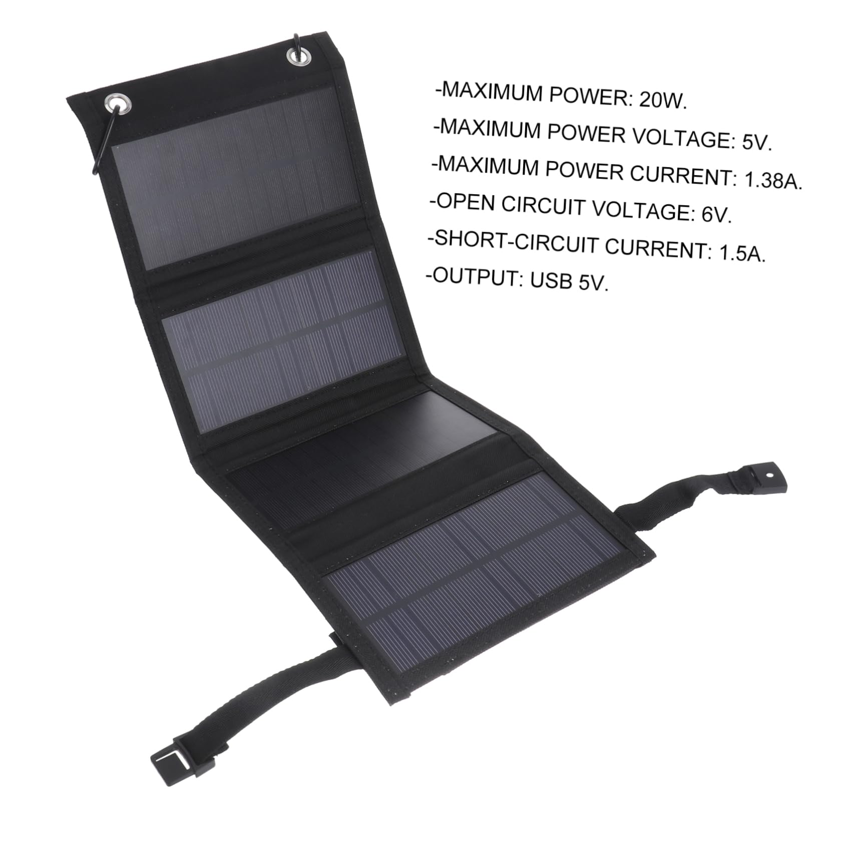 Toyvian Paneles Solares Plegables USB para Exteriores Equipo de Carga Solar para Dispositivos Móviles Material Duradero y Ligero