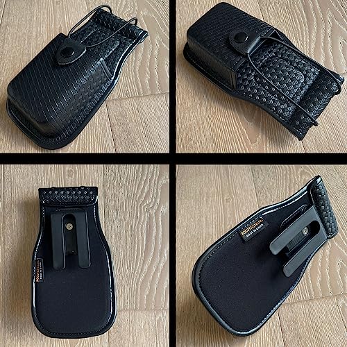 ROCOTACTICAL Universal Radio Pouch w/360 Rotating Belt Clip for Duty Belt, Basketweave Radio Pouch for Motorola MT500, MT1000, MTS2000 and Similars
