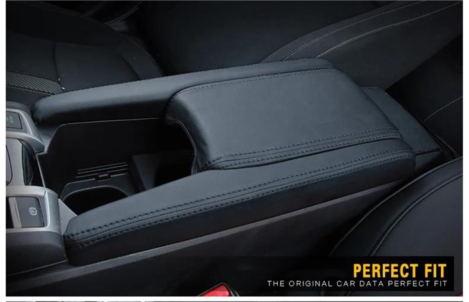 Copri Bracciolo Auto Per Honda Per Civic X 10th FC 2016-2020 | Protezione Per Bracciolo In Ecopelle Liscia, Design Facile Da Infilare HIMIUSIKTC
