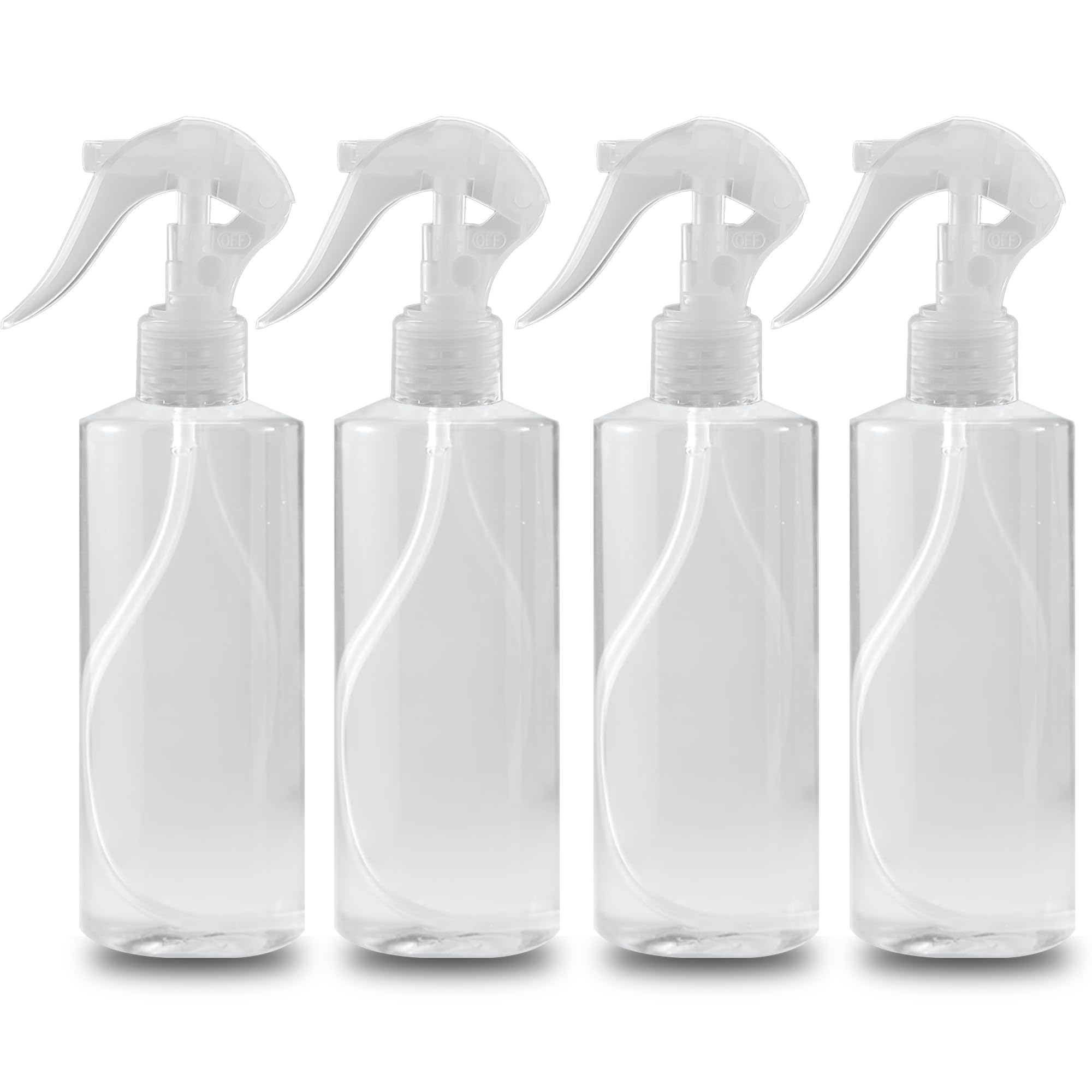 MADHYA 200 ML Empty Mist Trigger Plastic Spray Bottle (Pack of 4),Transparent Clear Empty Water Spray Bottles,Water Liquid Sprayer Set for Face, Hair, Garden, Sanitizer, Perfume, and More, Transparent-picture-4
