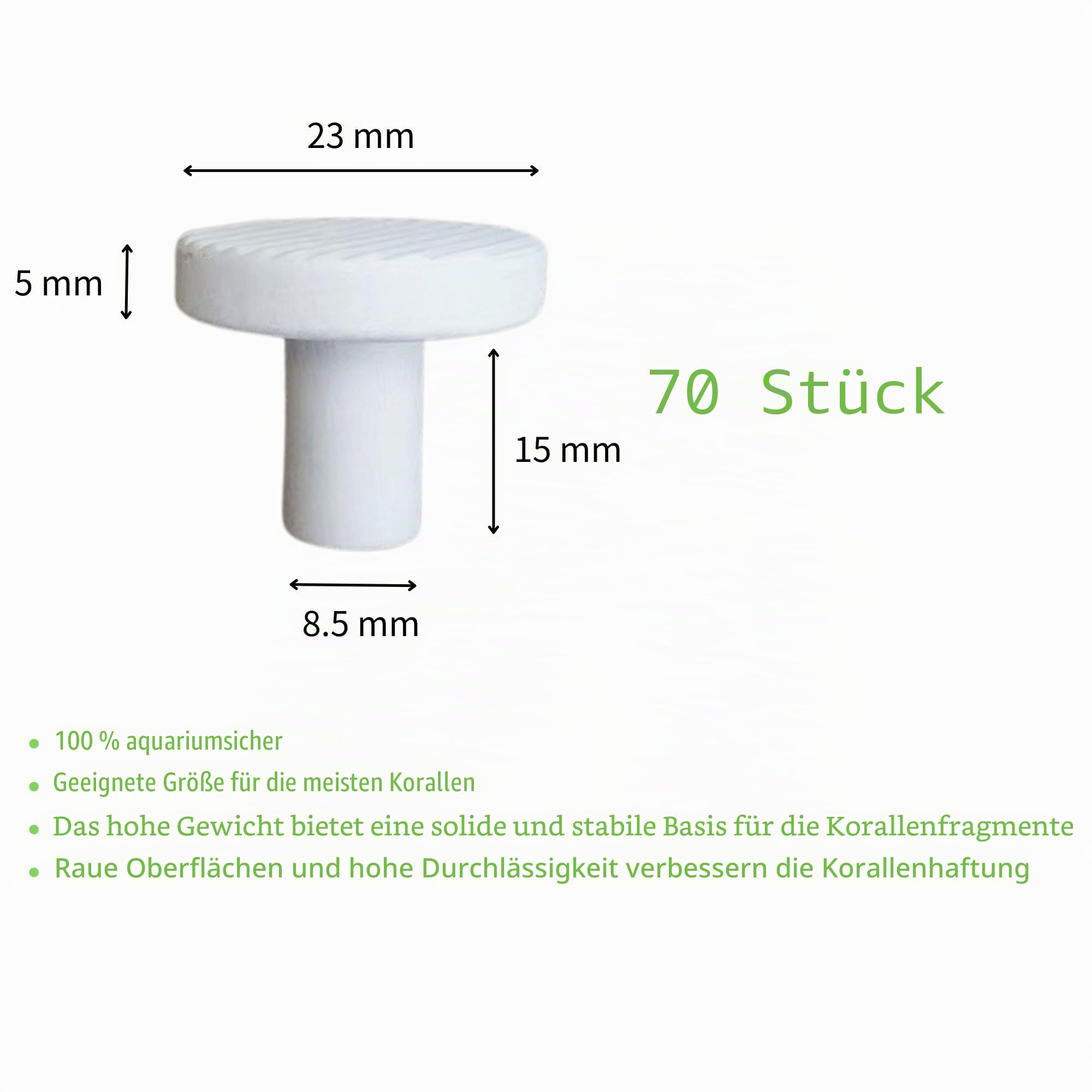 Coral Frag Plugs 70 Stück Keramik Coralline Frag Plug Runde Basis
