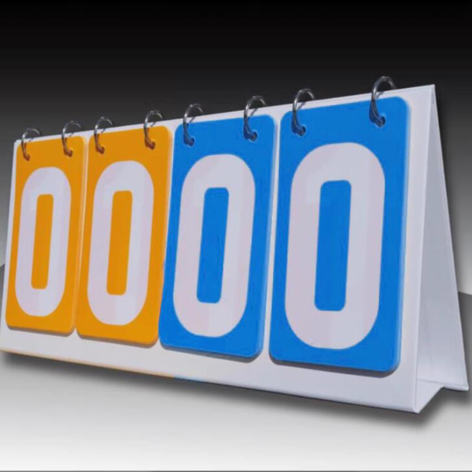 kowaku Flip Score Board Sport Scoreboard Scorekeeper Score Counter Table Score Flipper for Badminton Tennis Ball Soccer, Blue Yellow