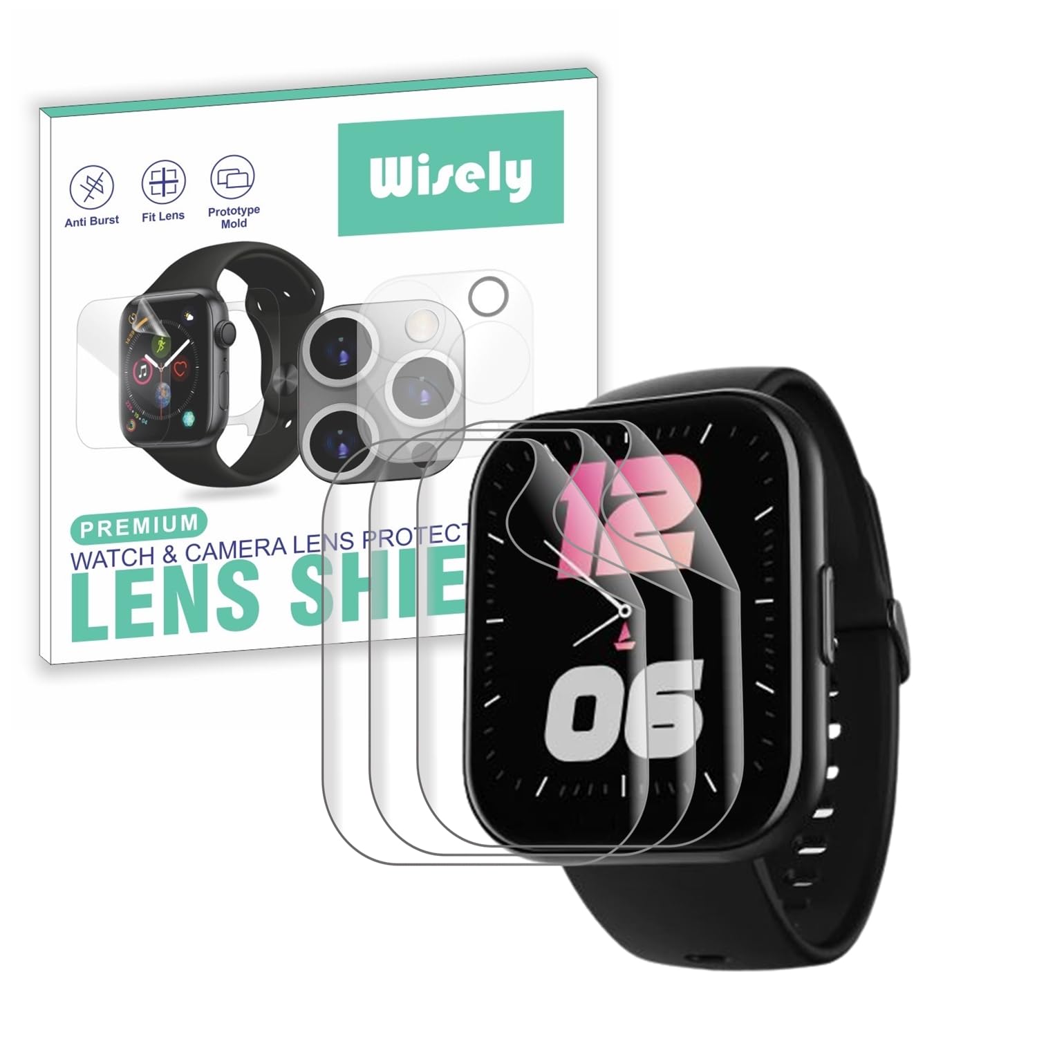 Wisely |3pcs| Screen Guard Protector For Boat Wave Active Smartwatch |1.96"| Bubble Free, Easy installation kit, HD Clear, Full Cover (B0CF9YWY67) Amazon Price History, Amazon Price Tracker