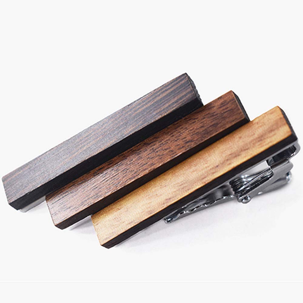 Krawattenklammer,Krawattennadel,Krawattenklammer,Herren-Retro-Holz-Geschenk-Krawattenklammer Business Einfache Herrenbekleidung Hemd Einfache Krawattenklammer (Color : B) (A)