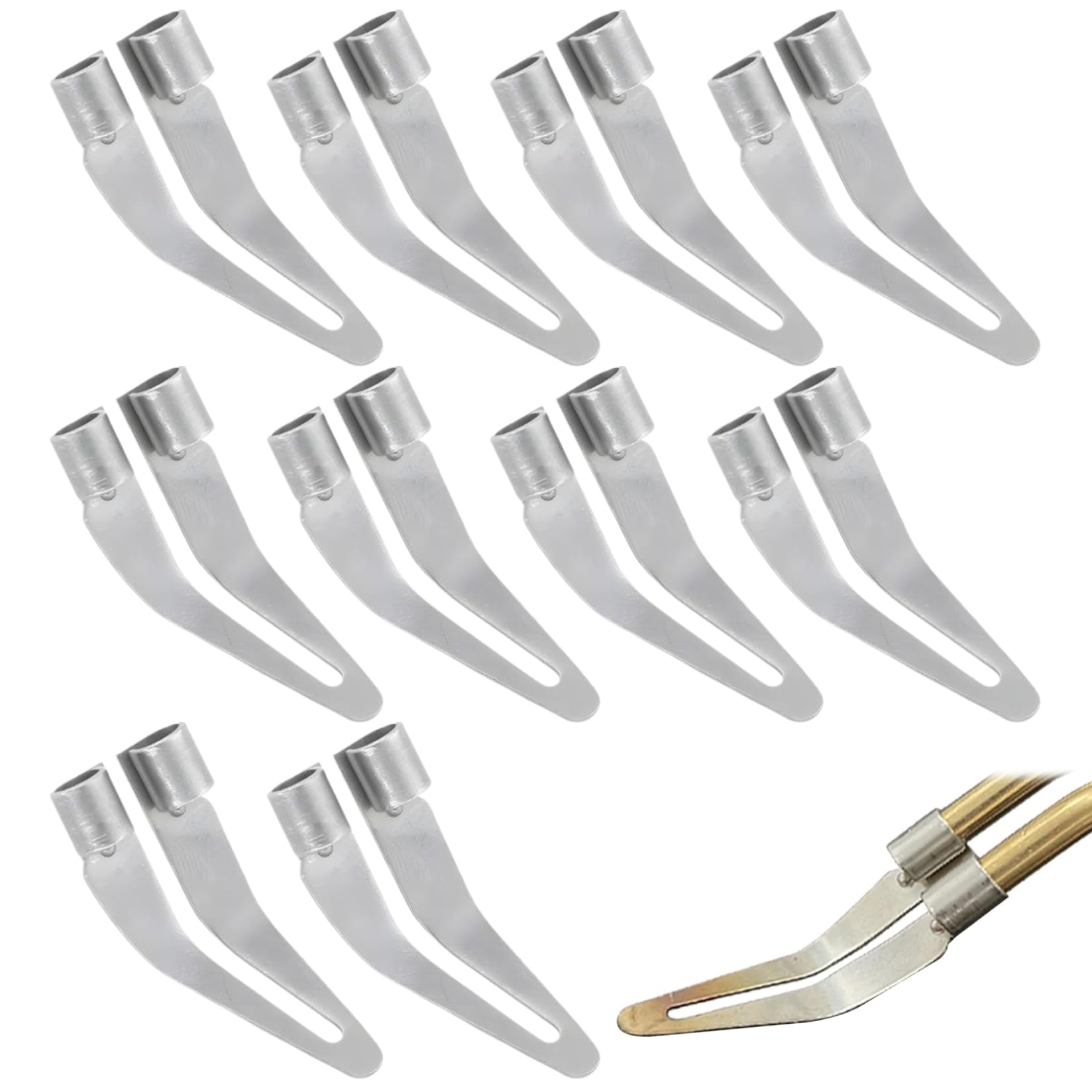 Dorccsi Silver Plastic Welding Tip, 10Pcs Plastic Welding Kit Smooth Tips, Replacement Welder Gun Tips For Repairing Pp Barrels, Car Bumpers, Motorcycle Panels Welder Kit