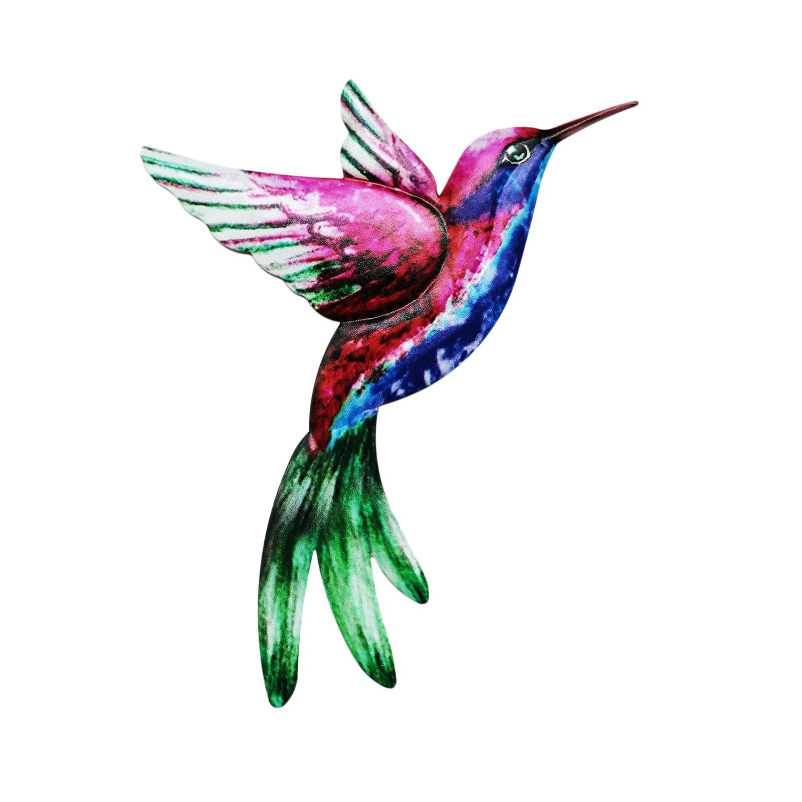 LIXSAZSE Unique Bird Art Decor Hand-Painted Hummingbird Wall Hanging For