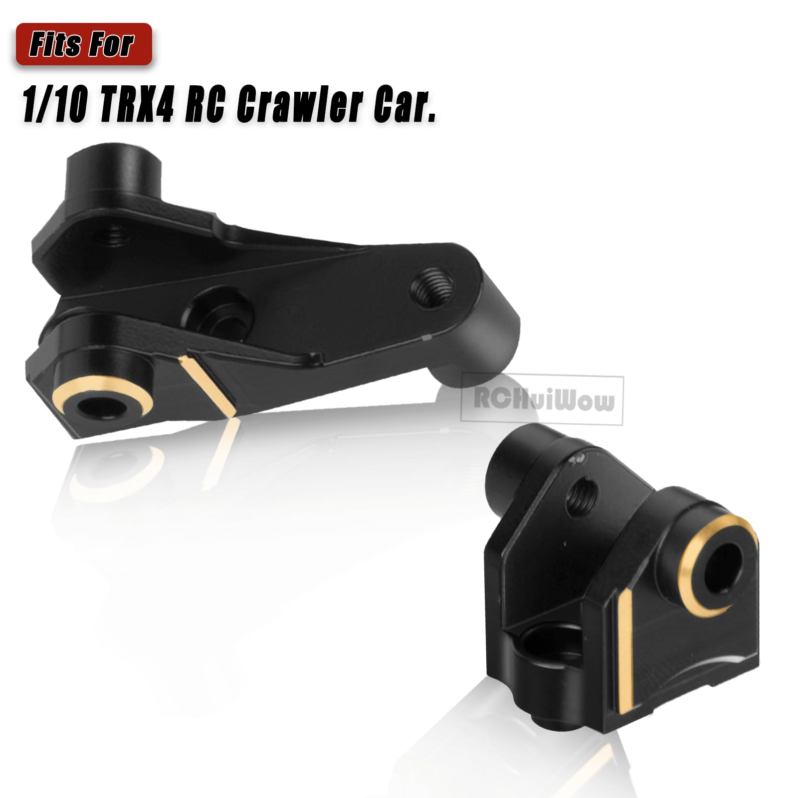 RCHuiWow RC Brass Axle Lower Shock Mount Upgrades Part for 1/10 TRX4 RC Crawler Car,Heavy Duty Front Rear Axle Lower Shock Mount Hops up,Black