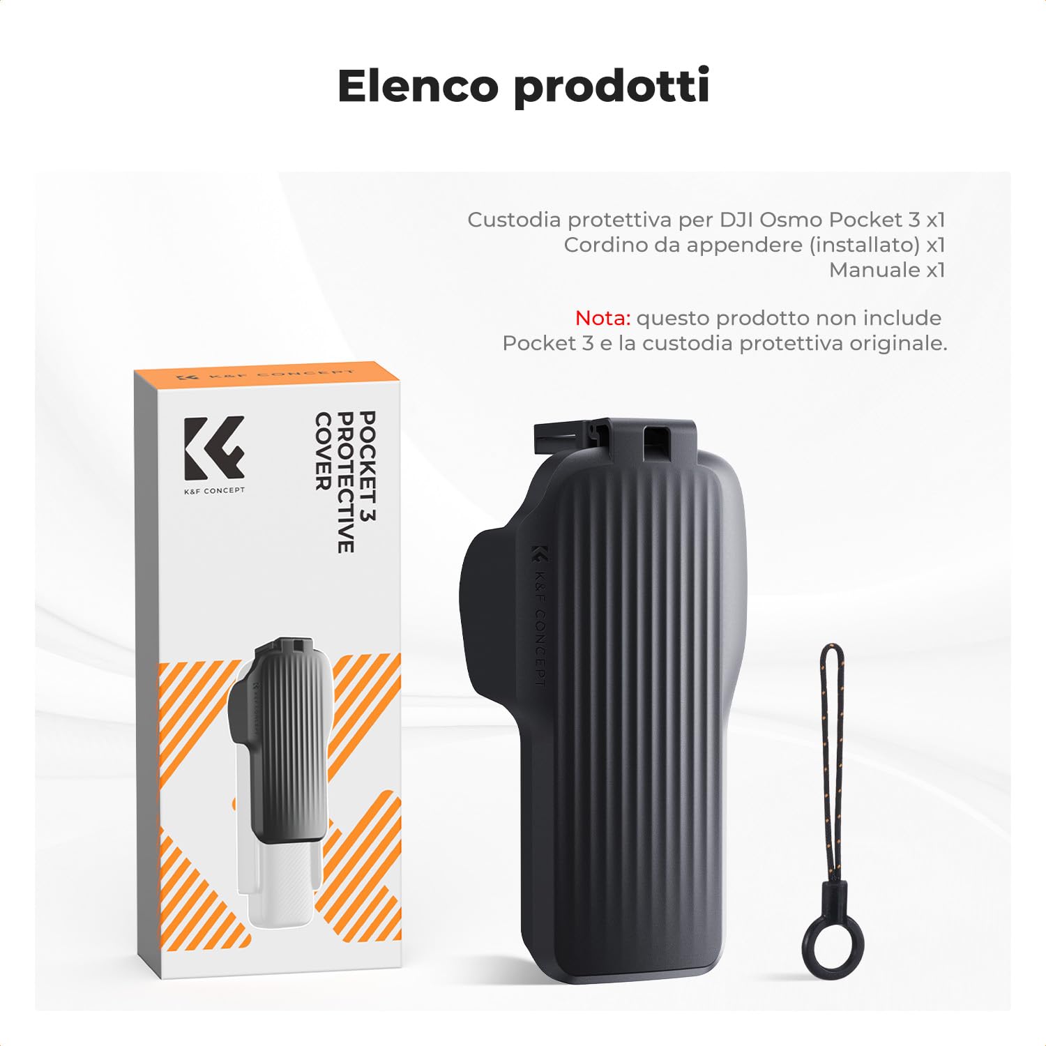 K&F CONCEPT Custodia Protettiva per Gimbal e Lente Compatibile con DJI Osmo Pocket 3, Copriobiettivo Schermo con Guscio Rigido e Interno Morbido, Apertura/Chiusura Rapida e Design Compatto
