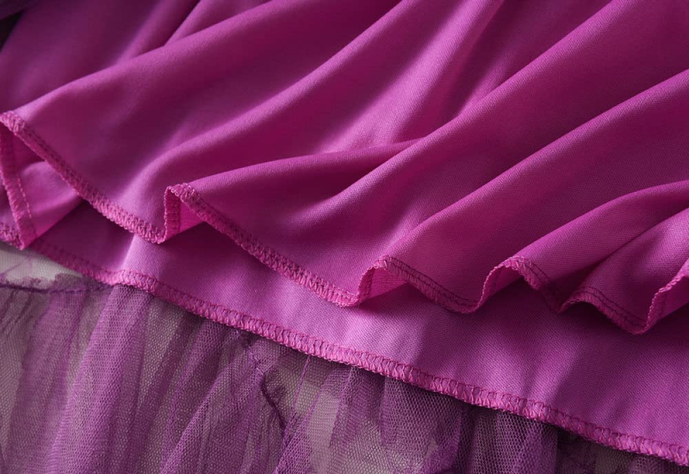 Gonne A Ruota,Gonna Lunga Da Donna Gonna Lunga In Tulle A Pieghe Elastico Viola A Vita Alta Tinta Unita Dolce Una Linea Altalena Gonna Lunga Tutù Con Volant A Strati Increspato Per Ragazze Signore,