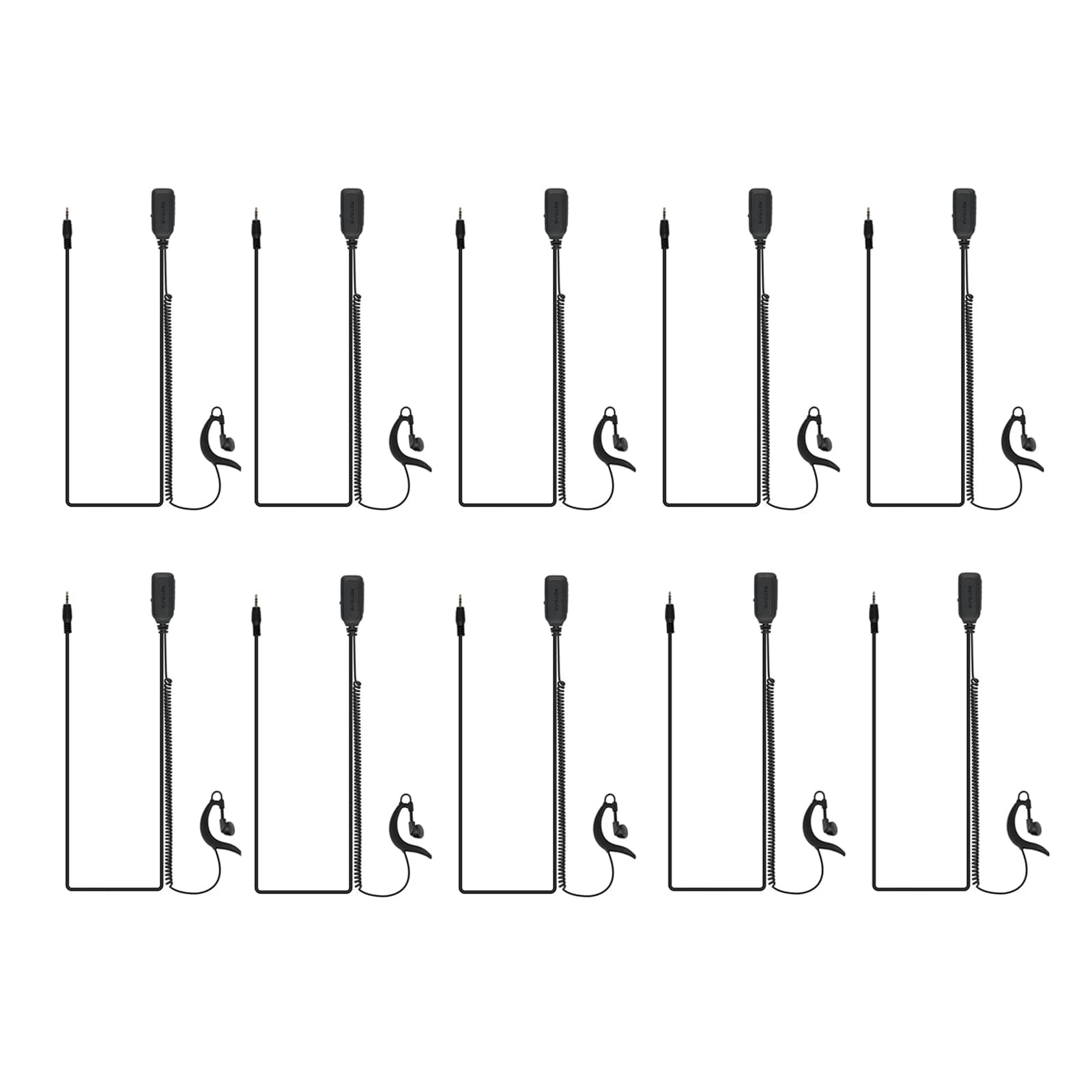 Retevis RB48 - Auricular Walkie Talkie de 1 pin de 2,5 mm, VOX, cable en espiral, compatible con RB48 RB48 Plus RB48A RB48 Pro RT49 RT49B RT49P Radio bidireccional con gancho en forma de G (paquete de