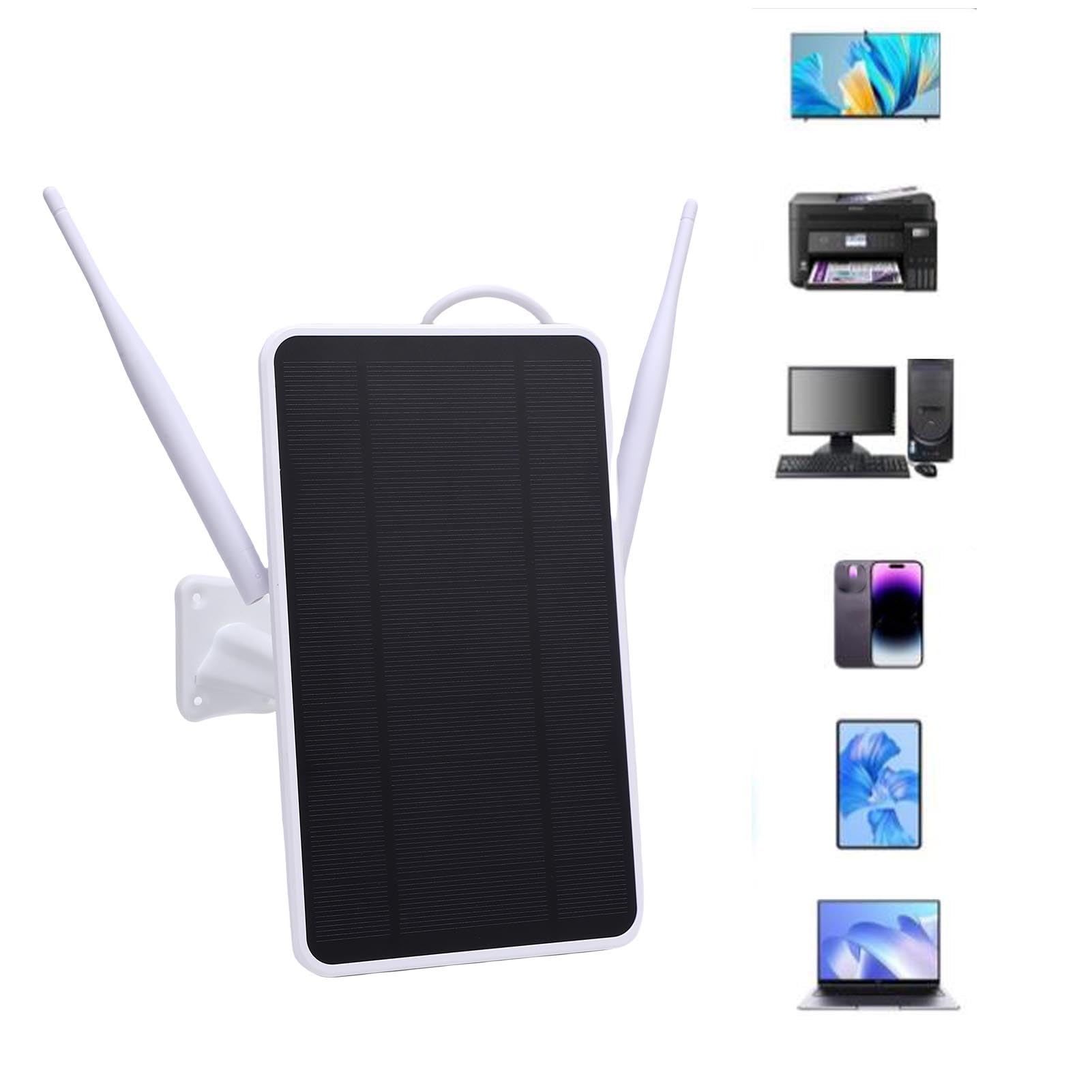 Modem Router Ad Energia Solare da 6 W, Ripetitore WiFi LTE 4G IP66 con Batteria da 12000 MAh e Slot per Scheda SIM, per Fattoria da Campeggio All'aperto (Versione europea)