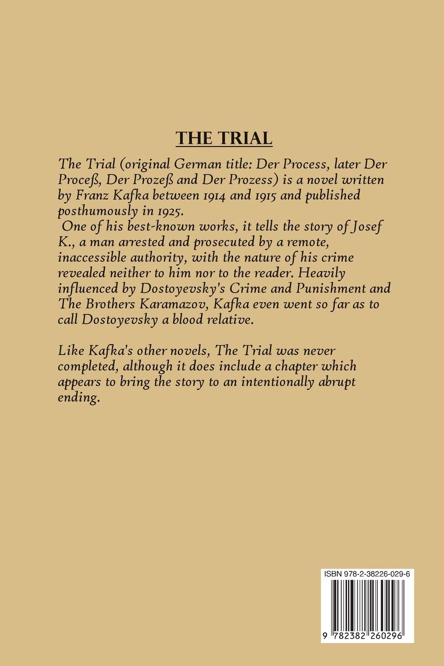 The Trial by Franz Kafka: Book by Franz Kafka