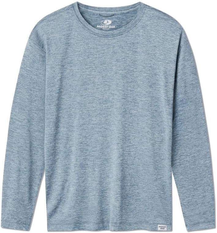 Mossy Oak Long Sleeve Men's Sun Protection Shirts for Fishing, Swim, and UV Protection