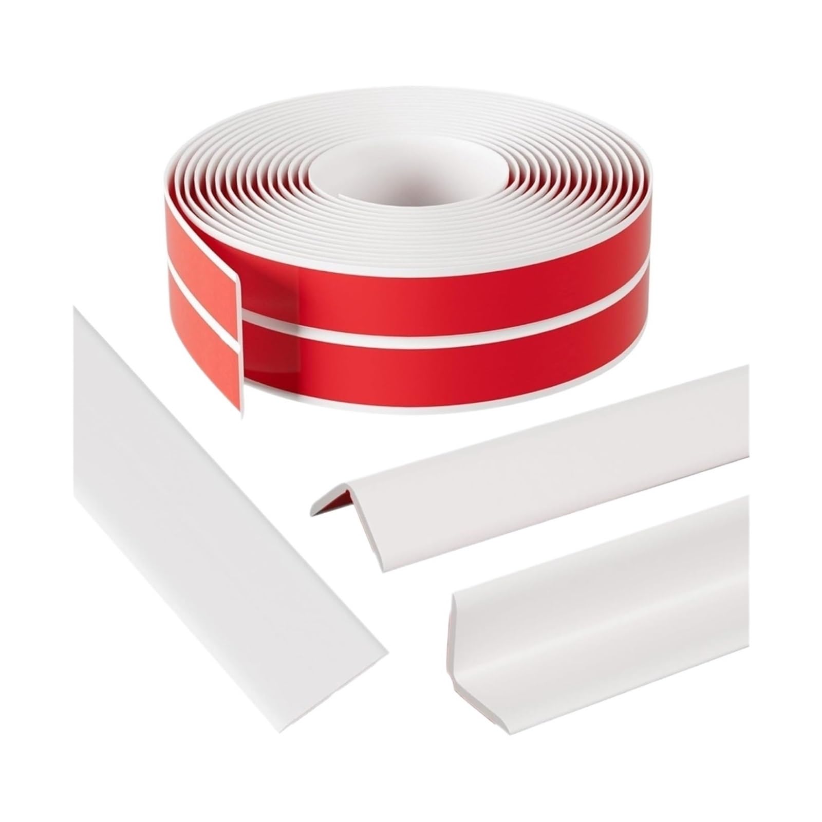 Flexible Laminate Beading Self Adhesive Wall Corner Protector Peel and Stick Flexible Moulding Trim Bendable Floor Transition Strip Ceiling(White-4cm x 3m)