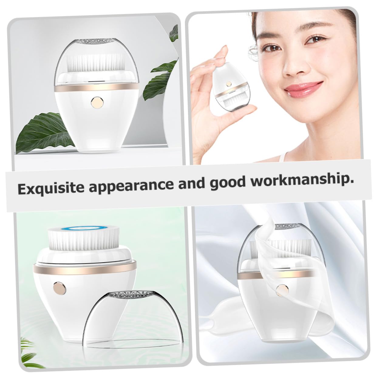 Cepillo Facial Eléctrico Blanco de 300mah Función para Eliminar Puntos Negros y Reducir Obstrucción de Folículos, Material Abs Plástico Electrochapado para Limpieza Profunda