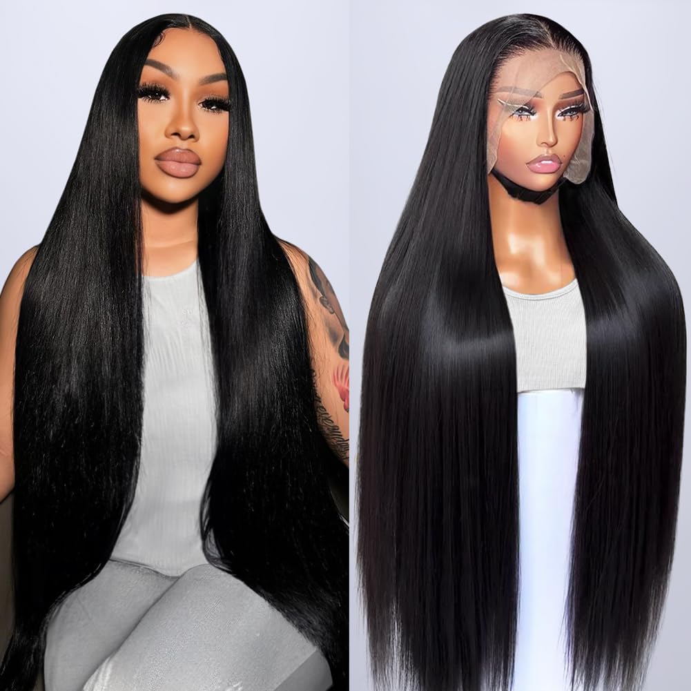 Hermosa 220% 13x4 Lace Front Wigs Human Hair Pre Plucked with Baby Hair 28 inch 12A Brazilian Straight Human Hair Wigs for Women Natural Hairline