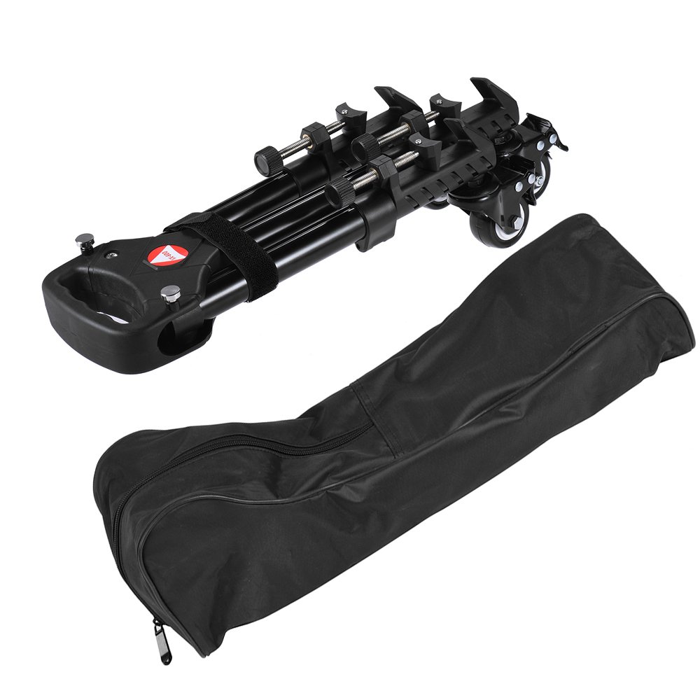 Photography Professional - Treppiede universale pieghevole con ruote in gomma e supporti regolabili per fotocamere Canon, Nikon, Sony, DSLR, videocamere, video illuminazione, portata massima 20kg