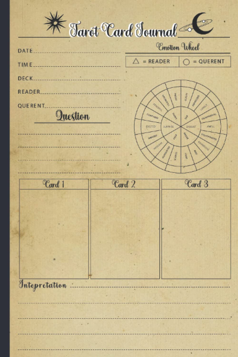 Tarot Card Journal: Tarot Journal, Reading Tracker and notebook, Tarot Cards Reading Sketchbook, Vintage Style Cover