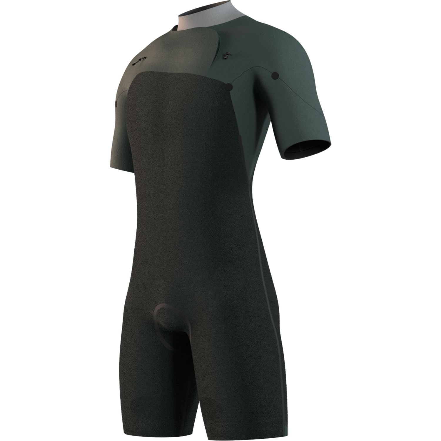 Mystic Motion Traje de neopreno corto 3/2 mm cremallera frontal arena negra