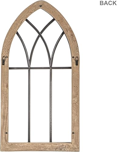 Miniatura 3 de Decoración de pared de madera rústica con arco de catedral, marco decorativo de ventana de imitación de granja, arco de ventana tradicional