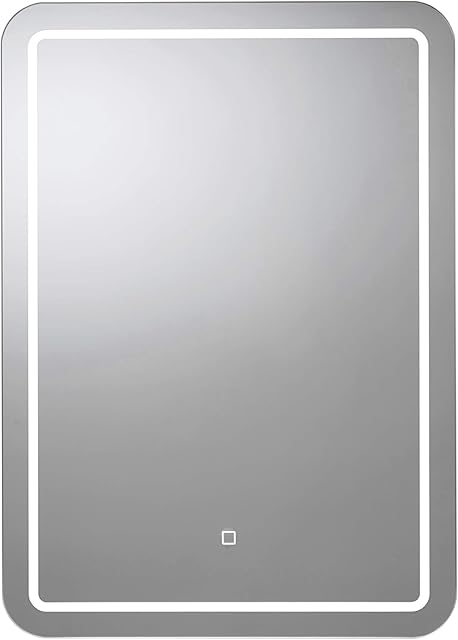 Croydex MM720400E Chawston Hang 'N' Lock Illuminated Square Mirror, Glass , 3x40x60.5 cm
