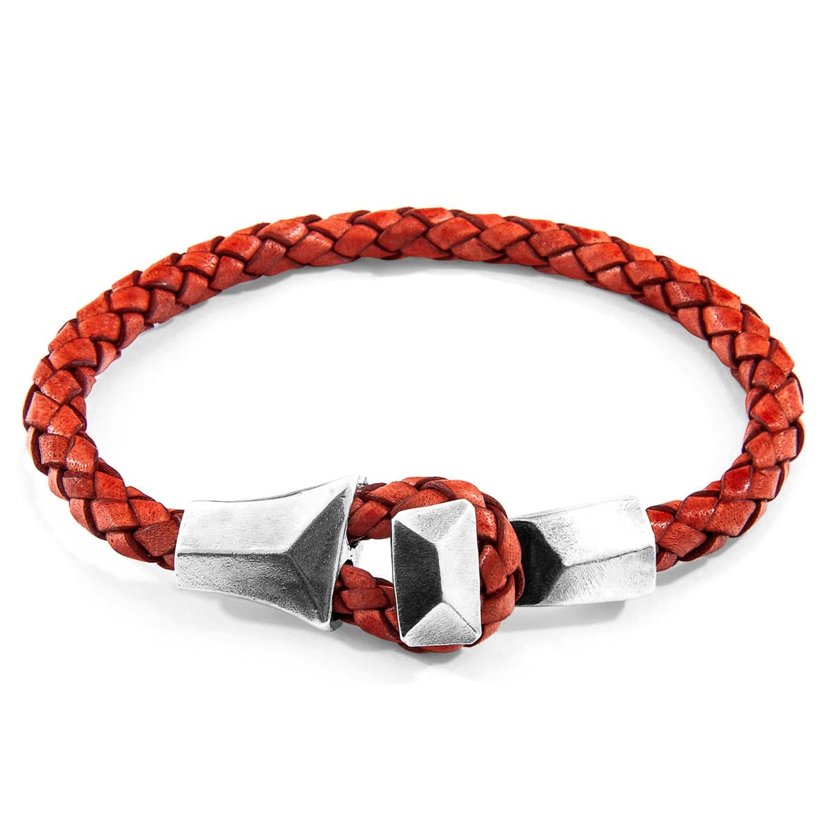 ANCHOR & CREW Alderney Silber Und Geflochtenes Lederarmband - Mann