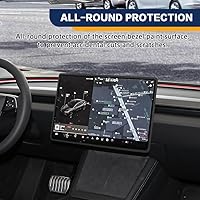 Vista 3 de Marco Protector de Pantalla Compatible con Model 3 Model Y 2019-2024, Marco Protector de Borde de Pantalla de Silicona, Accesorios