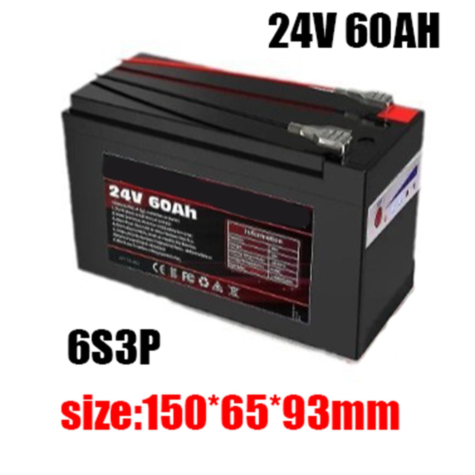 Batteria Agli Ioni di Litio 24V 60Ah 6S3P per Veicoli Elettrici con Caricabatteria per Carrelli Irroratori da 0-200W E Batteria Ricaricabile per Motori di Veicoli Elettrici 24V 60Ah
