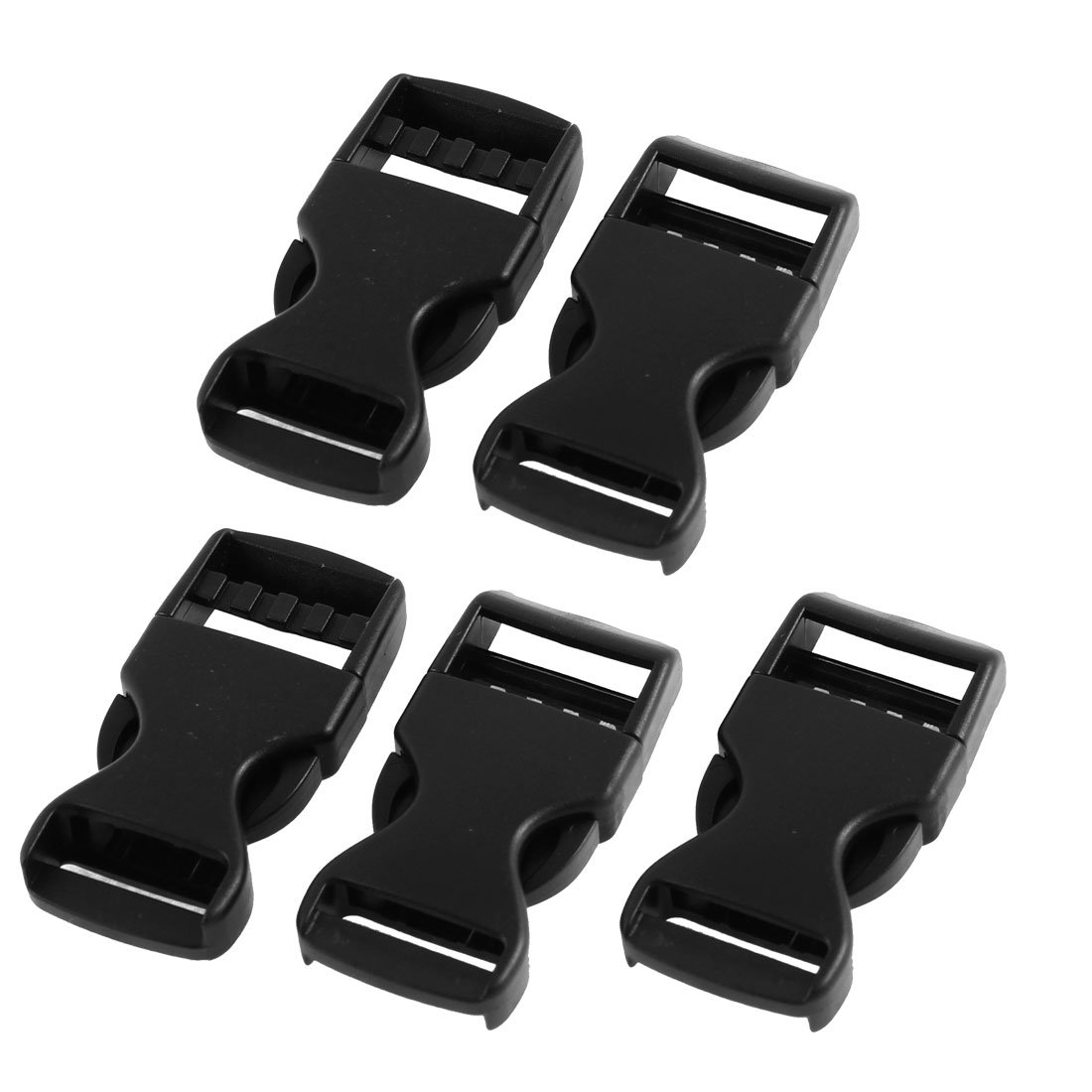 sourcing map Plastic Side Quick Release Buckle 5 Pcs Black for 2cm Width Belt Strap