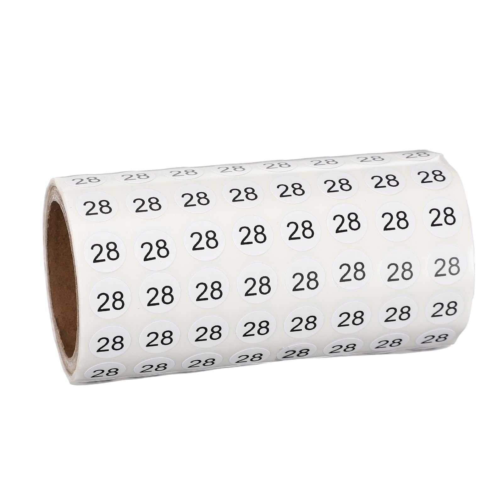 PATIKIL 1000pcs 0.4" Number Stickers, Mini Number 28 Sticker Numbers Labels Round Small Vinyl Self Adhesive Label Circle Decals 1 Roll Dots for Photo Album Poster Organize Inventory, Black