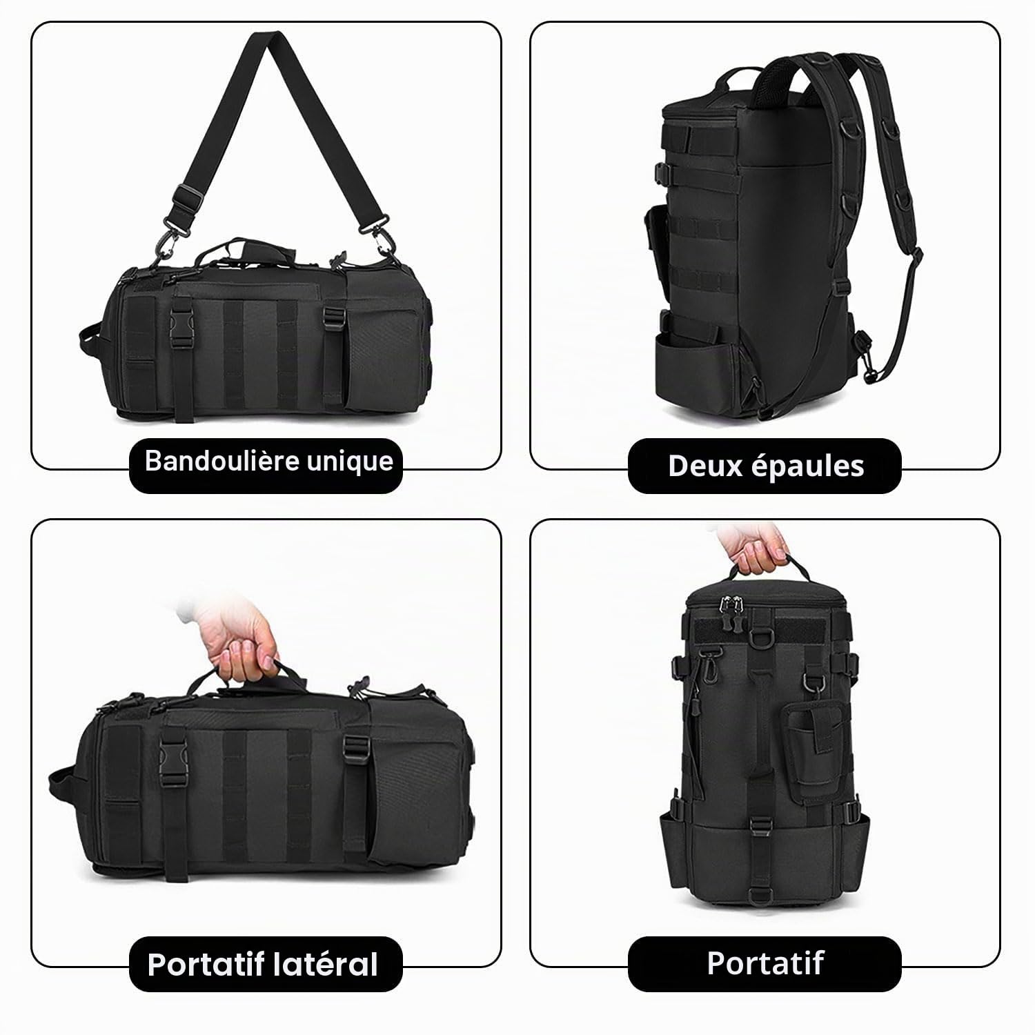 Sac de Peche, Sac à Dos de Pêche Imperméable en Tissu Oxford, Sacs à Dos Multifonctionnel de Grande Capacité, Convient pour Camping, Vélo, Pêches, Sports de Plein Air