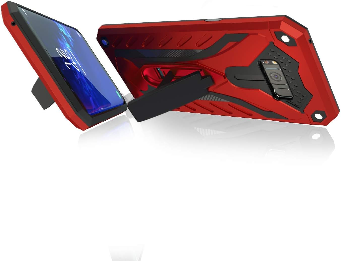 Kitoo Designed for Samsung Galaxy S8 Case with Kickstand - Red