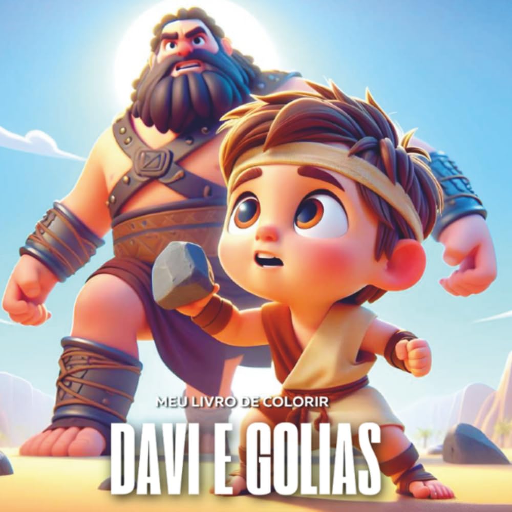 Davi e Golias: Meu Livro de Colorir Bíblico para Crianças