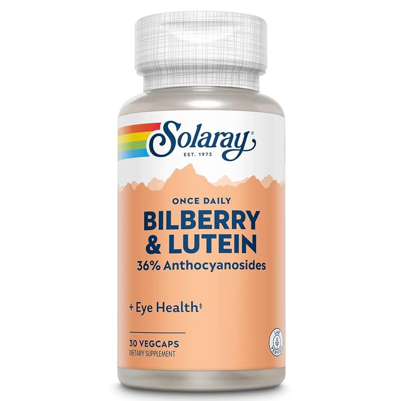 SOLARAY Suplemento de Luteína com Mirtilo 160 mg, 30 cápsulas vegetais