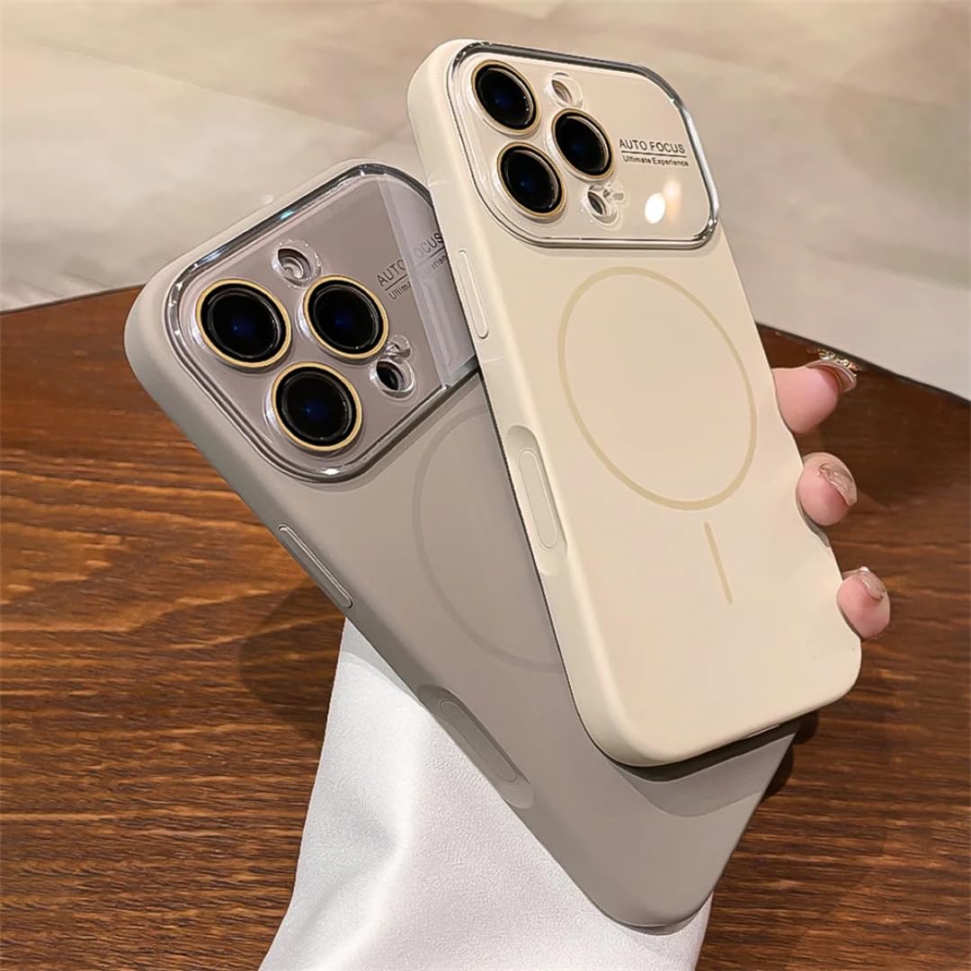 Set di due custodie in silicone per iPhone Air con ricarica magnetica, vetro protettivo per la lente (per iPhone Air/rosa ciliegio)