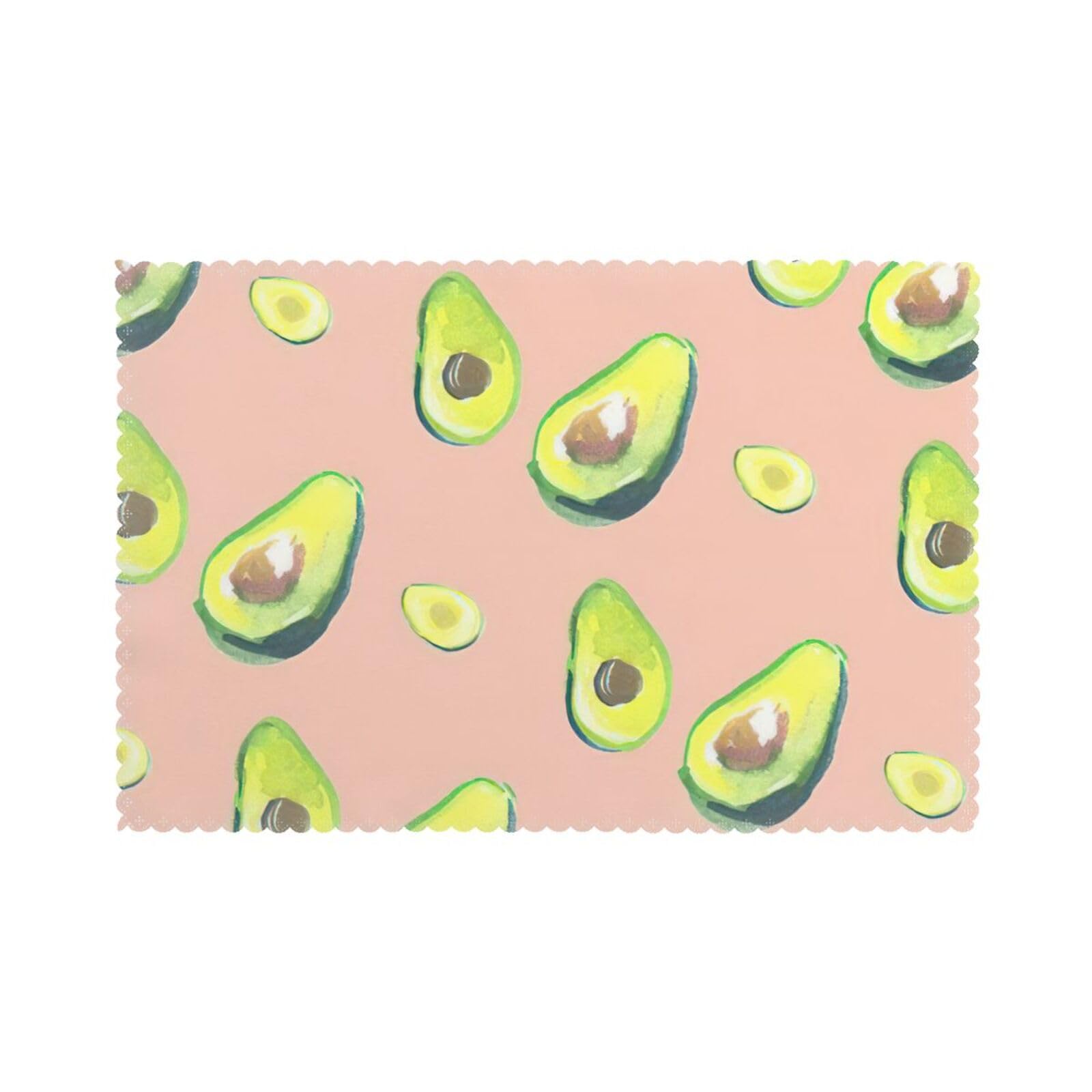 Many avocado images Print Placemats for Dining Table Set of 6 12x18 Inch Table Mats for Party Kitchen Dining.