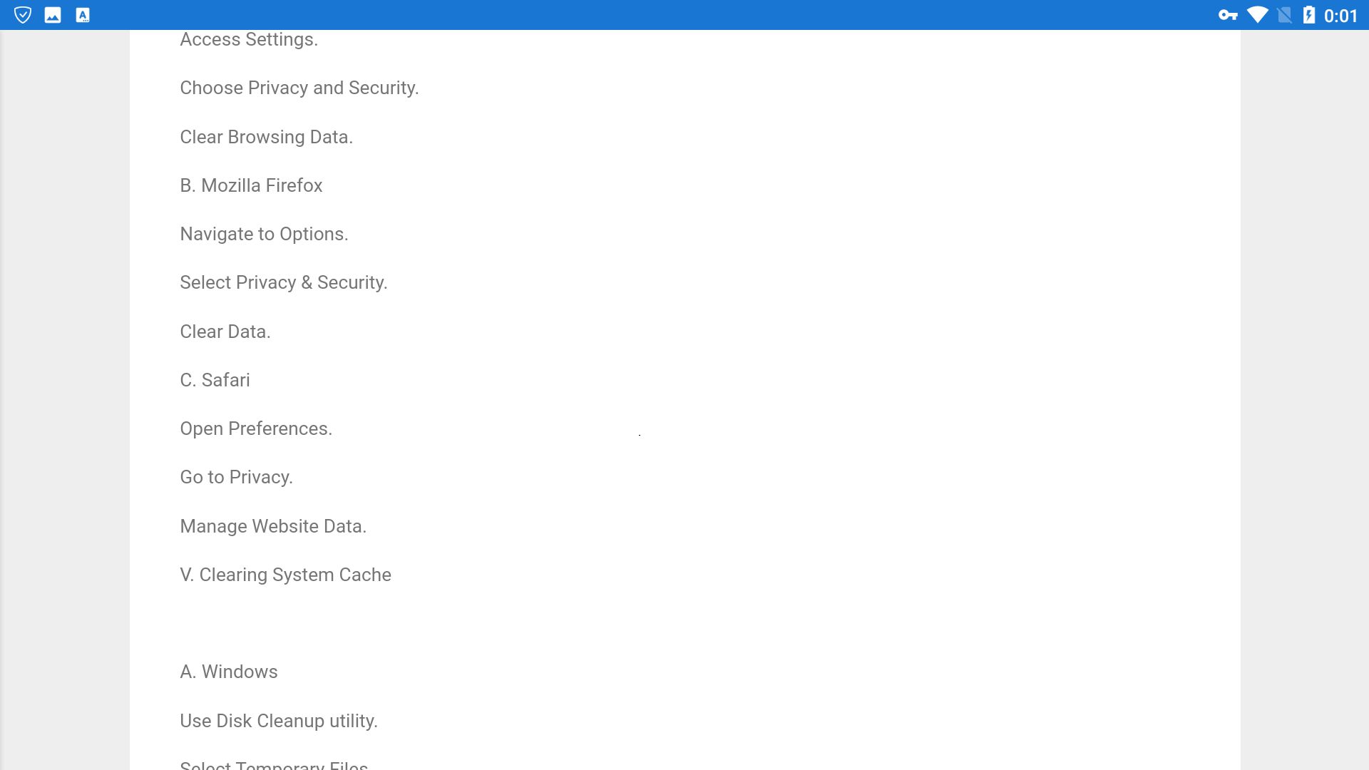 How To Clear for Android