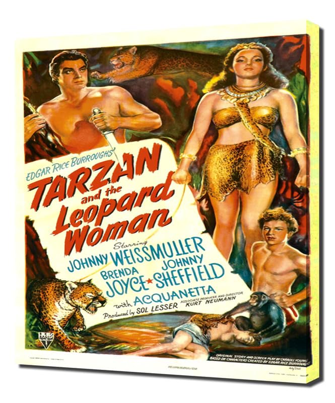 Poster du film Tarzan et la femme léopard 01 Impression sur toile sur cadre en bois Tableau parfait pour la décoration murale