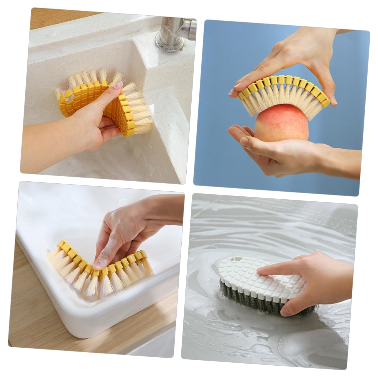 Zerodeko 5 Set Pennello Per La Pulizia Del Domestico Setola Macchia Microfibra Scrubber Piccola Spazzola Per La Pulizia Spazzola Per Vestiti Spazzola Manuale Plastica 2 Pezzi * 5