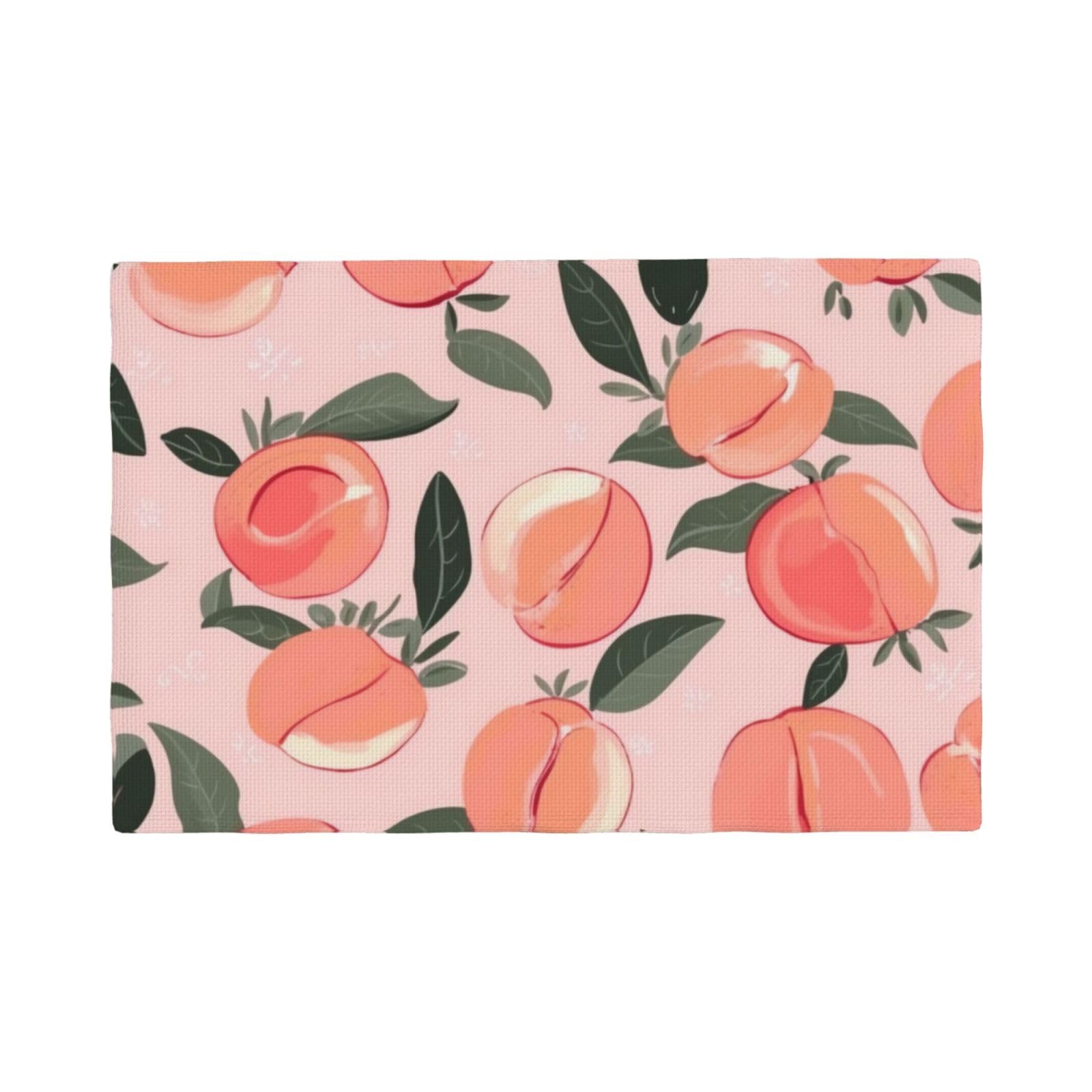 Lot de 6 sets de table résistants à la chaleur lavables motif pêche rose pour ferme