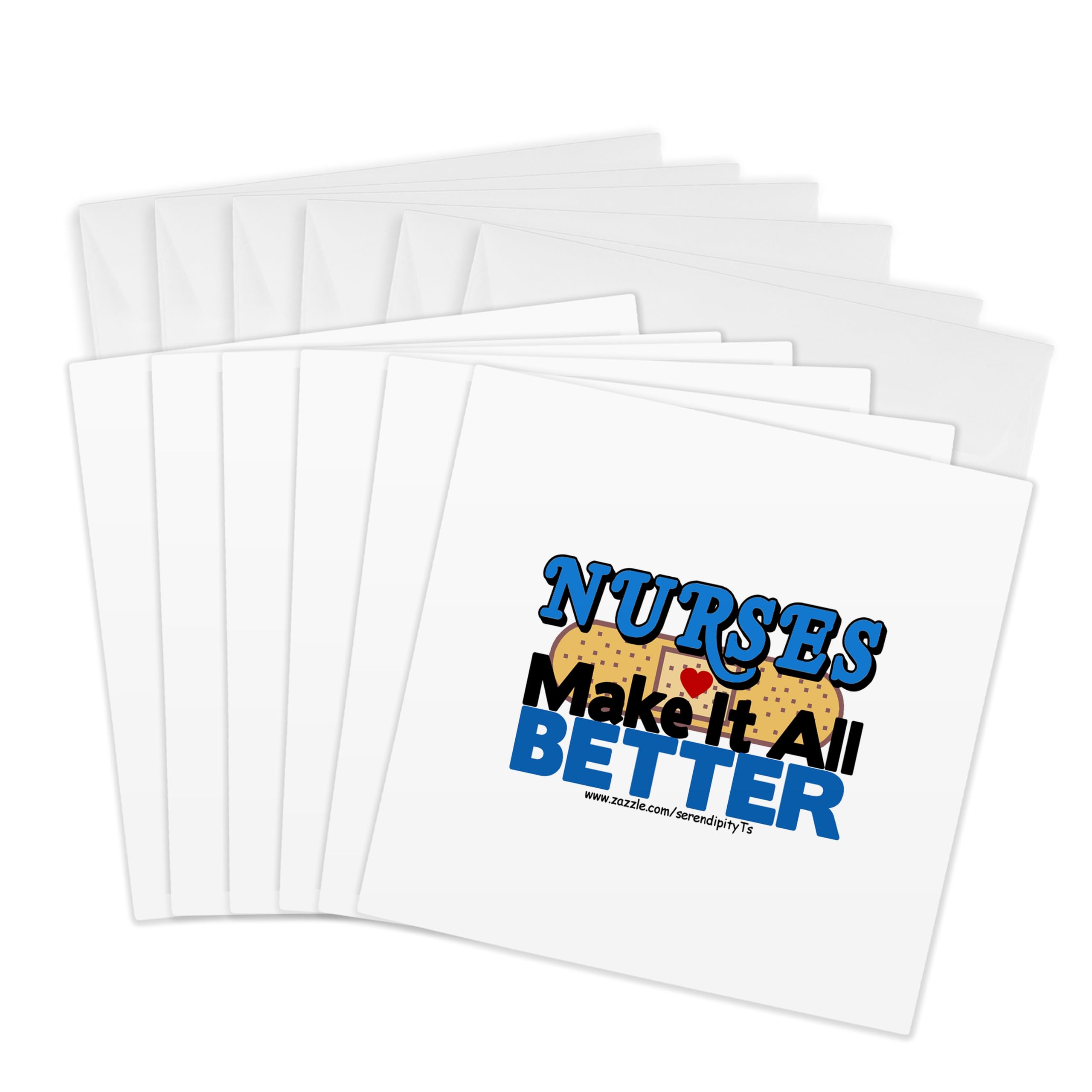 3dRose gc_16633_1 6 x 6-Inch "Nurses Make It All Better Blue" Greeting Card (Pack of 6)