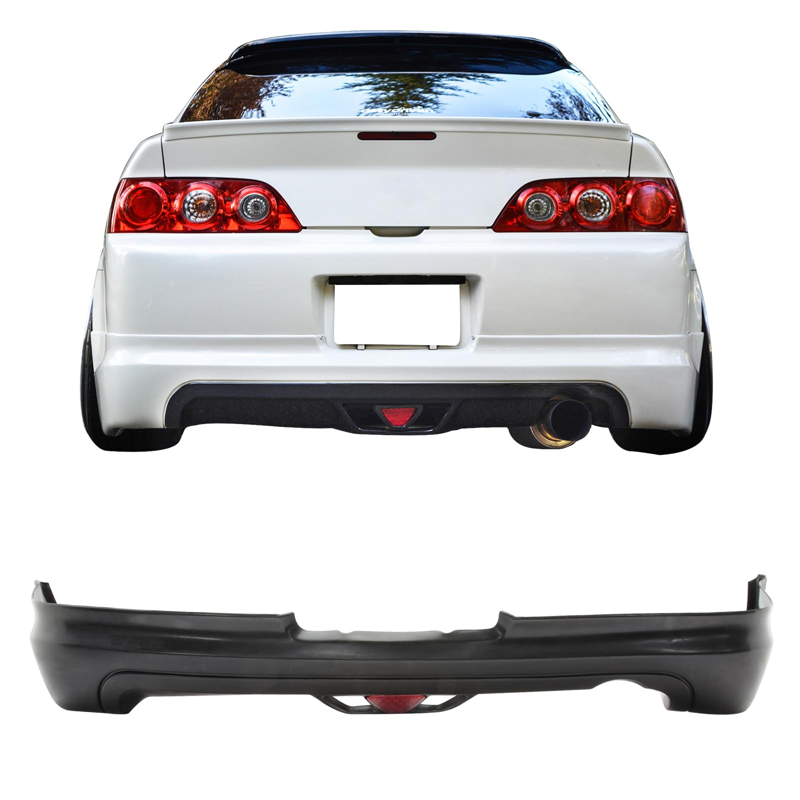 Amazon.com: IKON MOTORSPORTS Rear Bumper Lip w/LED Brack Light