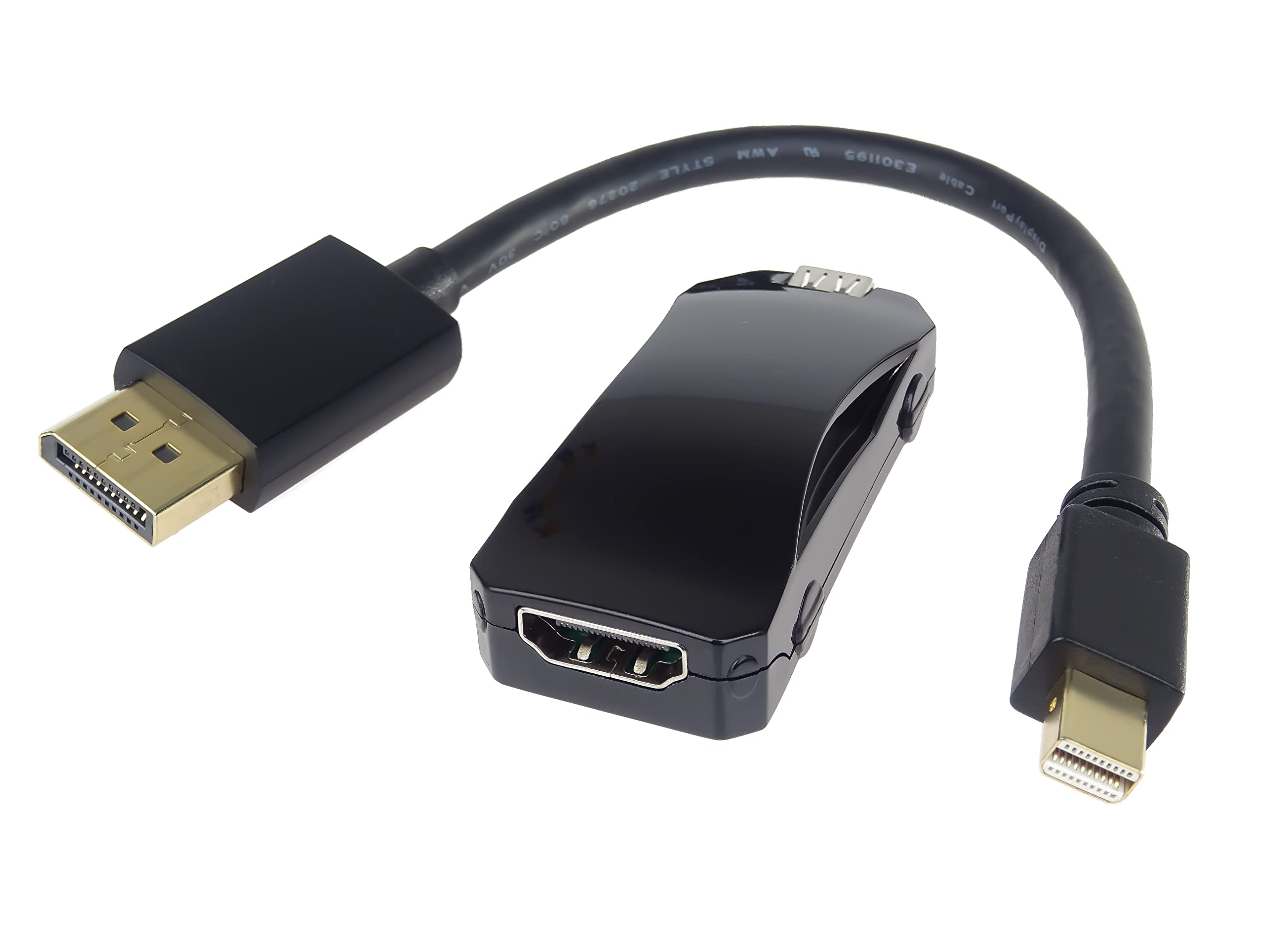 PremiumCord Adaptador HDMI A a Mini DisplayPort con cable a DisplayPort, hembra a hembra, UHD 8K @60Hz, 4K @ 120Hz, Full HD 1080p, DisplayPort 1.4, 3D, color gris espacial, conectores dorados