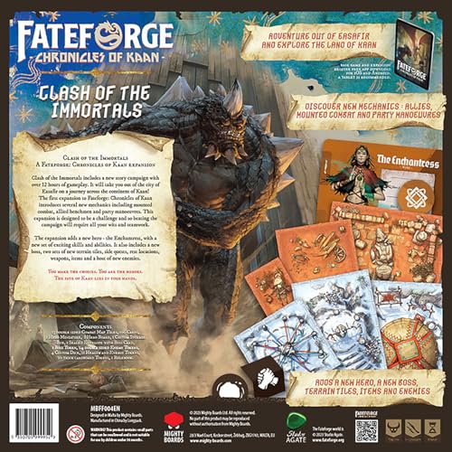 Mighty Boards: Fateforge Chronicles of Kaan: Clash of The Immortals Expansion - Juego de mesa de estrategia cooperativo con app, para edades 14+, 1-4 jugadores miniatura 2