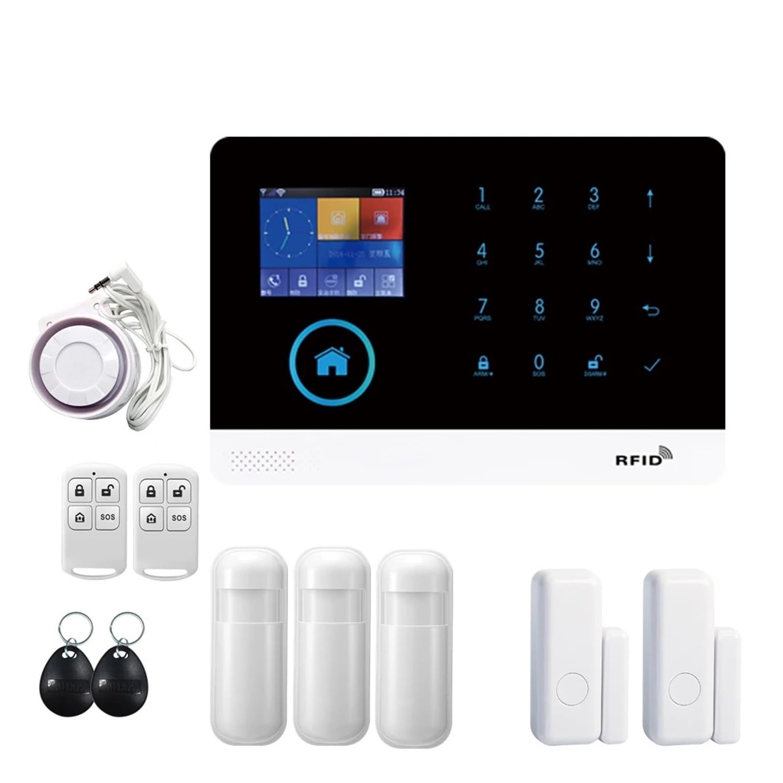 Tuya Alarm System WiFi GSM Security Burglar For House Office SMS Call Auto Dial APP Remote Control Remote Monitoring(E)