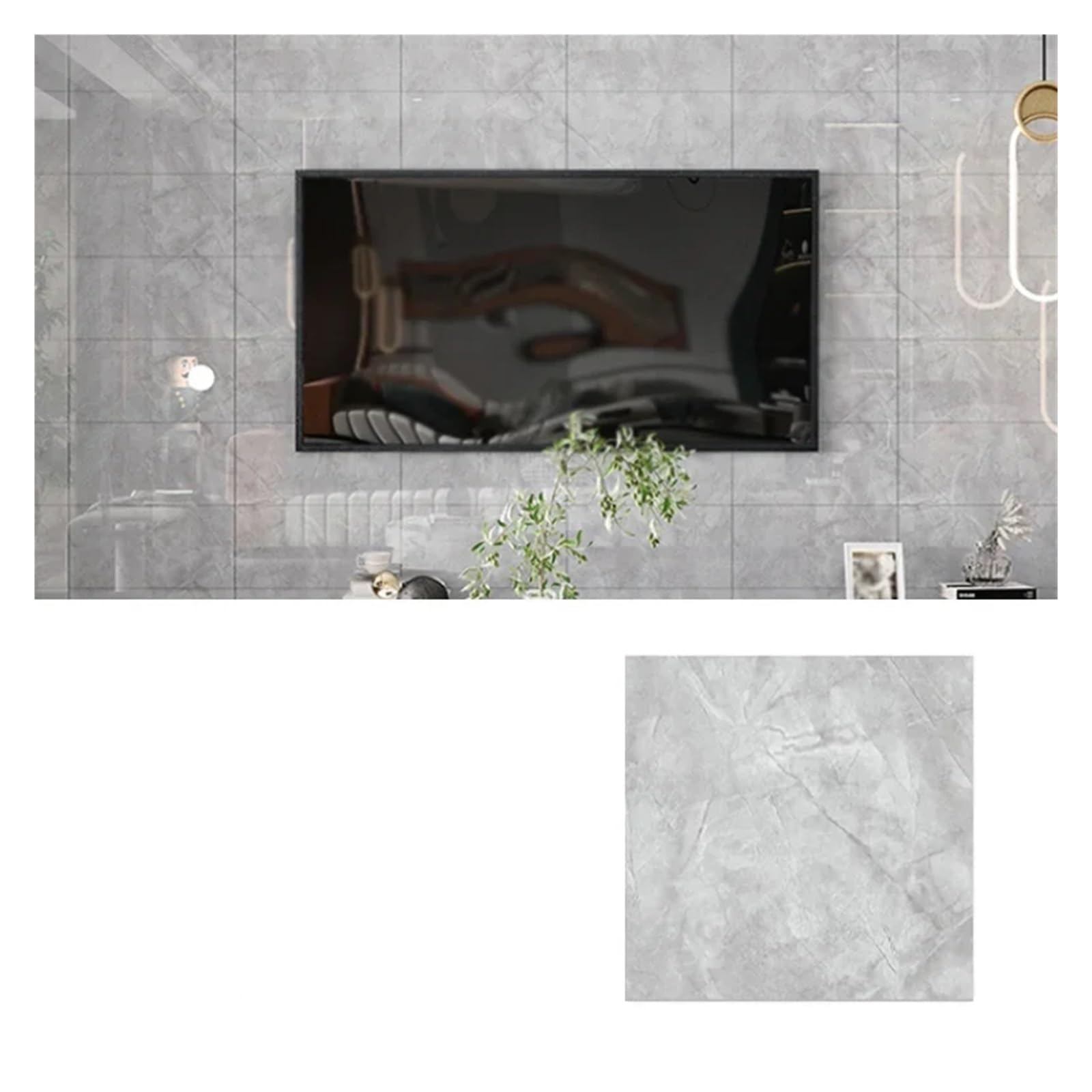 Bangha T44-40Pcs Vinyl Flooring Self Adhesive Floor Planks 40Pcs Waterproof Imitation Tile Floor Stickers 30 * 30Cm Bathroom Self-Adhesive Wall Decoration Decorations Living Room(T44-40Pcs)