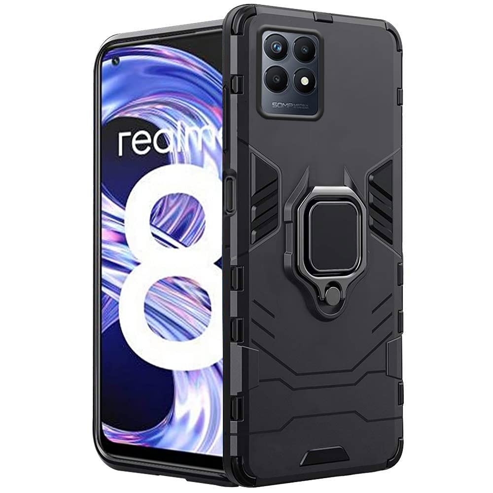 TheGiftKart Tough Armor Bumper Back Cover Case for Realme 8i | Ring Holder & Kickstand in-Built | 360 Degree Protection Back Case Cover for Realme 8i (PC & TPU | Greyish Blue) (B09WMMMFDY) Amazon Price History, Amazon Price Tracker