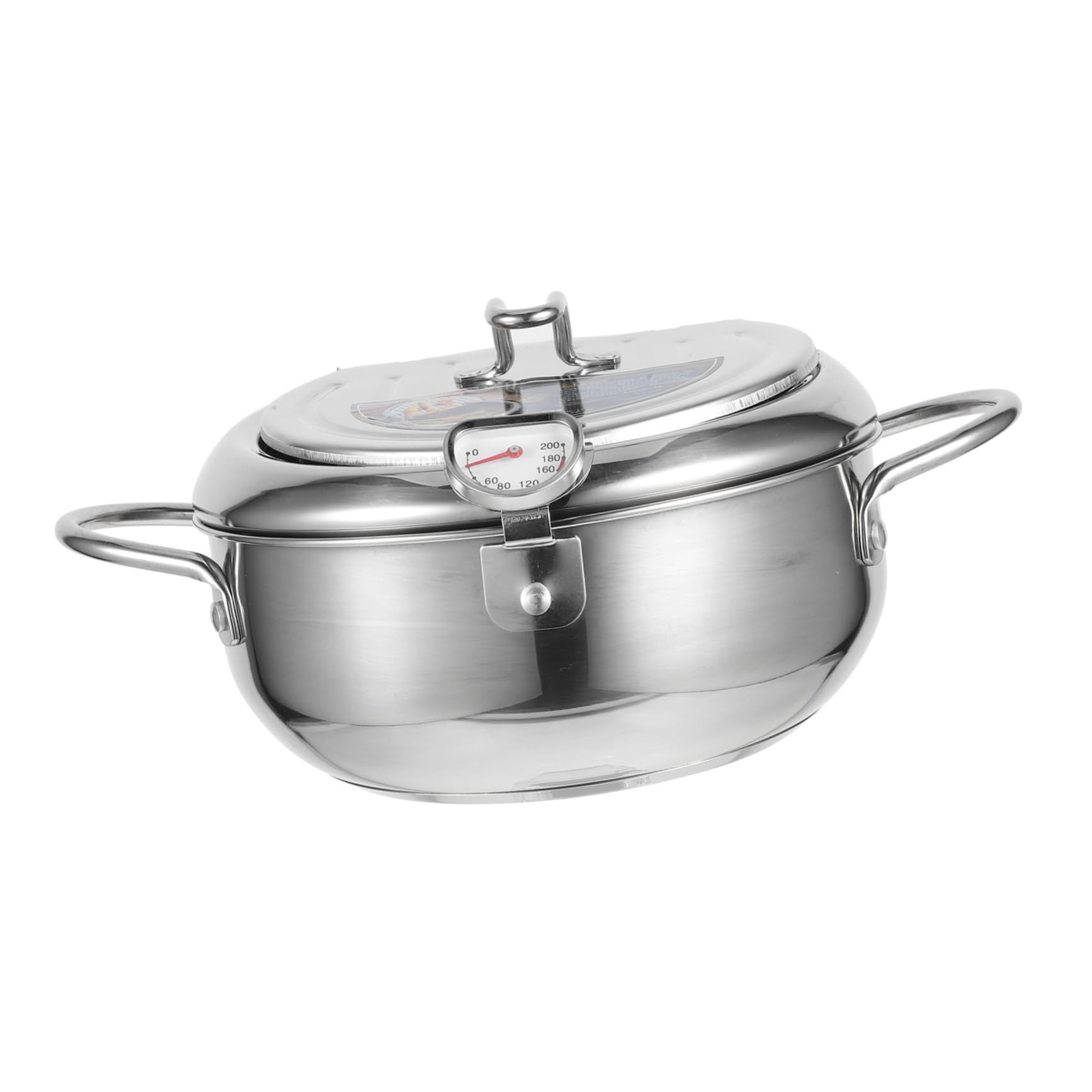 Unomor 1Pc Portable Frying Pan Non Stick Deep Fryer for Healthy Oil Cooking for Induction Cookers Kitchen Tempura Frying Pot Color