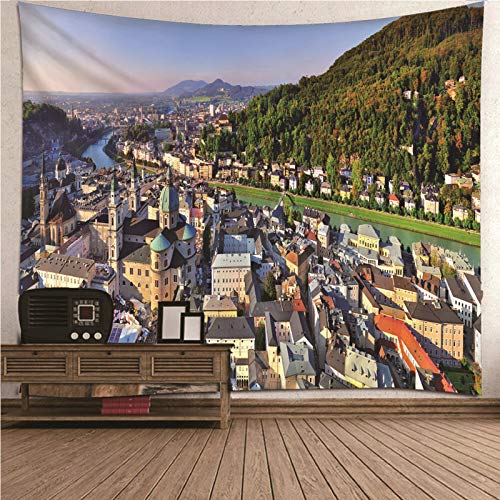 Tapiz de pared con impresión 3D multicolor en poliéster lavable de 210x140cm para el hogar